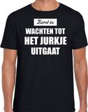 Bellatio Decorations Kerst is: wachten tot het jurkje uitgaat Kerstshirt / Kerst t-shirt zwart voor heren - Kerstkleding / Christmas outfit L