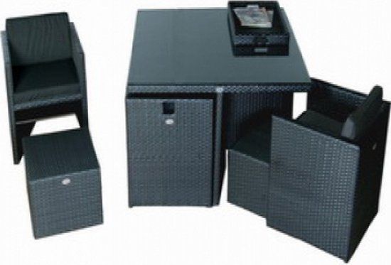 Intergard Venice wicker loungeset groen incl. 4 stoelen, 4 hockers, 1 tafel en kussens