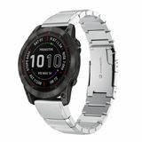 By Qubix - Stainless Steel Link Bracelet - 26mm Quickfit - Silver - Compatible with Garmin Instinct 3 - 50mm