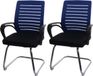 MCW Set van 2 MCW-K51 conferentiestoelen - blauw - stof - met armleuning