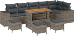 vidaXL - Banc de jardin - Set - 10 - pièces - Gris - poly - rotin