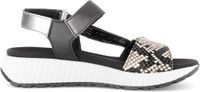 Gabor Dames Platte Sandalen Leer Zwart Maat 38 Lente/Zomer 2026