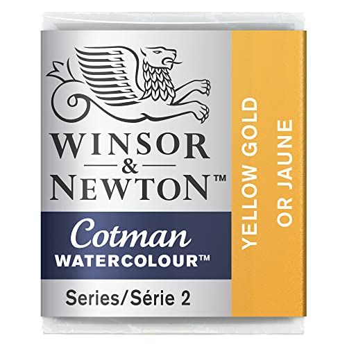 Winsor & Newton 0301088 Cotman Metallic Watercolour Studio Aquarelverf, levendige kleuren van hoge kwaliteit met zeer goede verwerkingseigenschappen, 1/2 napje - Yellow Gold