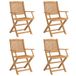 Chaises pliantes en bois d'acacia, 4 pièces, 57,5 x 54,5 x 90 cm