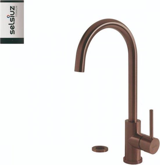 Selsiuz Push Rond Copper / Koper - Kokend Water Kraan - RVS - 3 Jaar Garantie