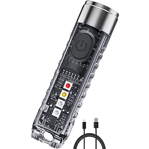 Jeebel Mini UV Zaklamp 400 Lumen, LED Zaklamp UV/Wit/Rood/Blauw EDC Sidelight, Oplaadbare, Magnetische Waterdicht, USB Multifunctioneel, IP65