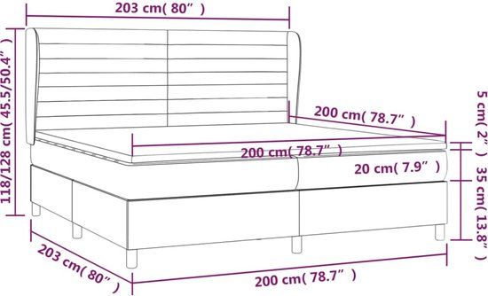vidaXL Boxspring met matras fluweel donkerblauw 200x200 cm