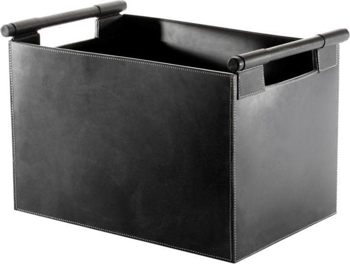 TT Orskov 39 Houtmand rechthoek zwart leer - zwart - leer H28/B45/D30