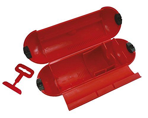 Poly Pool PP2601 waterdichte afdekking voor de tuin, stekker - stopcontact buiten, IP44 met haken, rood