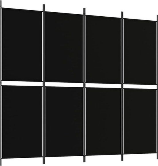 vidaXL Kamerscherm met 4 panelen 200x180 cm stof zwart
