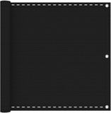 vidaXL Balkonscherm Rechthoekig 75 x 800 cm HDPE en Aluminium Zwart