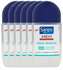 Sanex Men Dermo Sensitive Deo roller - Voordeelverpakking 6 Stuks