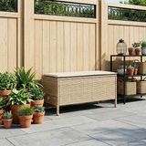 vidaXL Voetenbank Beige en Crème 80 x 38 x 42 cm PE Riet