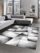 CARPETIA Hedendaagse tapijt laagpolig woonkamertapijt contour cut ruit abstract grijs zwart wit maat 80 x 300 cm