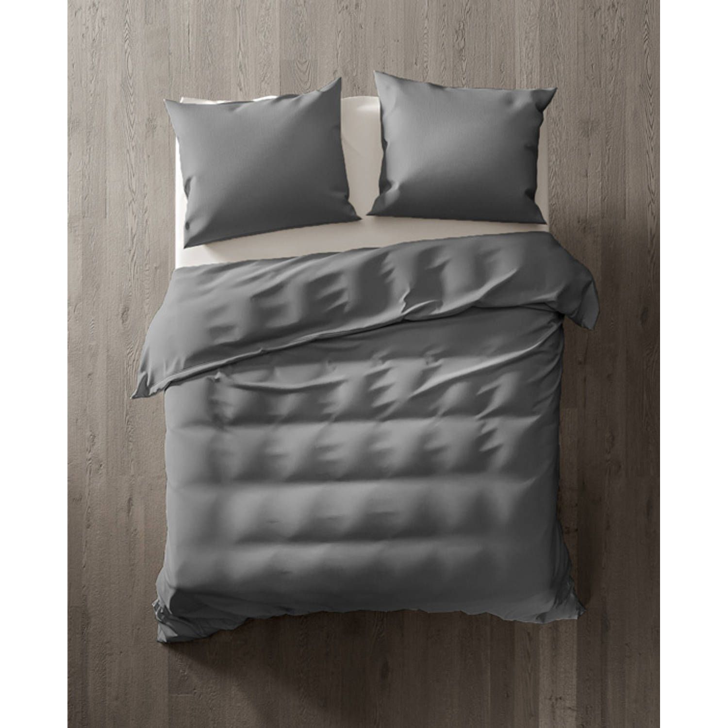 Yellow geel dekbedovertrek bamboo - staalgrijs - lits-jumeaux 240x200/220 cm