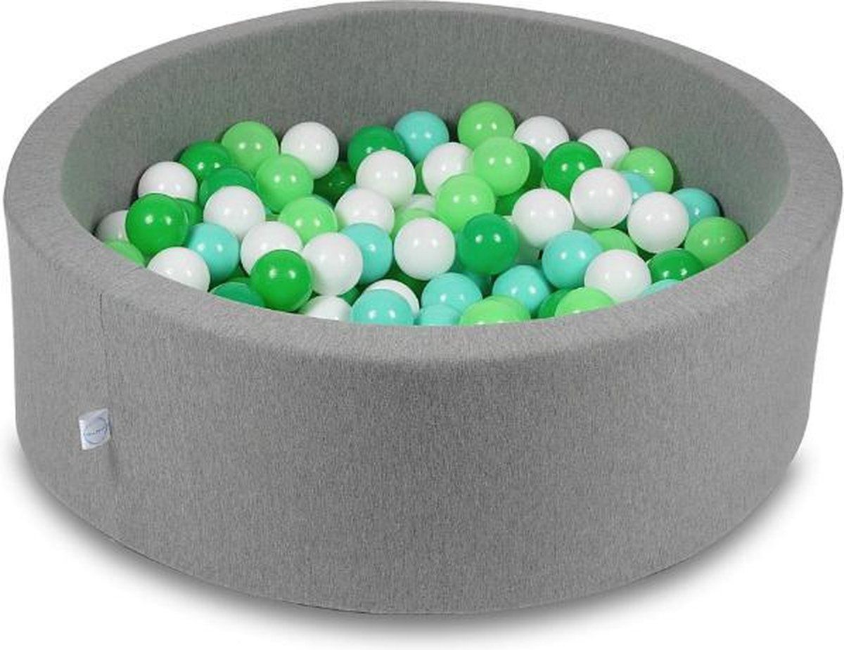 Viking Choice Ballenbak rond donker grijs - 90 x 30 cm - incl. 200 ballen - groen