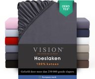 VISION Hoeslaken Antraciet - 200 x 200 cm - 100% Katoen