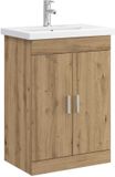 vidaXL Badkamermeubel Set Artisanaal eiken 61 x 40 x 84,5 cm
