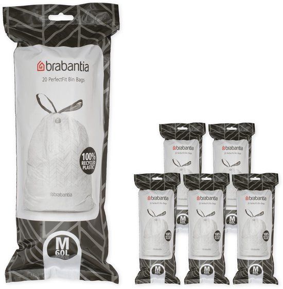 Brabantia PerfectFit Vuilniszakken - 60 l - Code M - 120 stuks