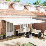 Store-indoors parasol 5 x 3,5 m Wit 100% Polyester