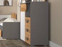 Mobistoxx Commode CARINO 1 porte 3 tiroirs blanc/chêne nash