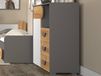 Mobistoxx Commode CARINO 1 porte 3 tiroirs blanc/chêne nash