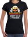 Bellatio Decorations Shoppartners Bv Funny emoticon t-shirt bedankt geniet van je pensioen zwart voor dames - Fun / cadeau shirt M