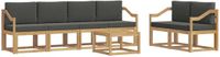 vidaXL Bank loungeset 6 zitplaatsen Wit en antracietkleurig Acacia hout