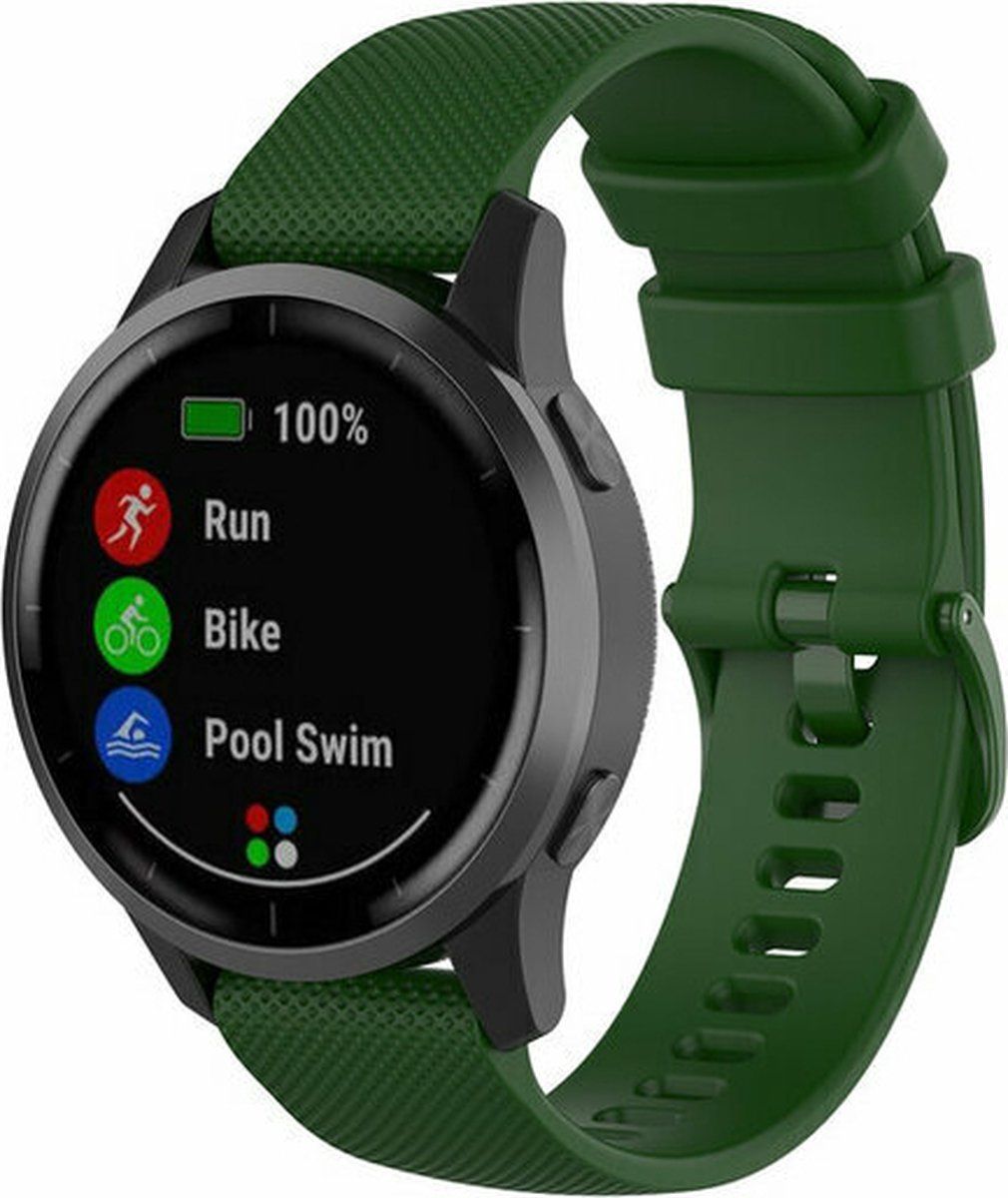 By Qubix Qubix Garmin Venu / Sq / Sq2 / 2 plus - Sportband met motief - Groen