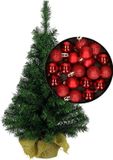 Merkloos / Sans marque Billiet - Vanlaere Mini kerstboom/kunst kerstboom H45 cm rood
