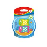 KeyRoad KR972126 Gum voor potlood en kleurpotlood, 2 stuks, blistermix van kleuren, ideaal voor school en kantoor,