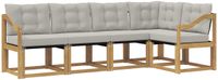 vidaXL - Buiten - bank - set - 5 - st - Wit - en - Lichtgrijs