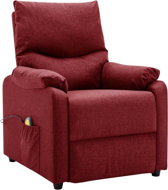 vidaXL Massagestoel stof wijnrood