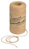 Halbach Seidenbänder gerecycled katoenen garen, breedte: 1 mm, lengte 220 meter, duurzaam katoengaren voor macramé of doe-het-zelf handwerk, kleur: grijsbeige