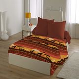 HOME LINGE PASSION Beddengoed, 4-delig, 240 x 300 cm, Safari, Microvezel, Bruin-Geel