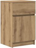 vidaXL Nachtkastje 39x35x65 cm bewerkt hout artisanaal eikenkleur