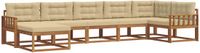 vidaXL - Acacia Hout Loungeset - Hoek loungeset - 7 zitplaatsen - Natuurlijk en Beige