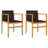 VidaXL Tuinstoelen 2 stuks Acaciahout, Polyrattan, Staal Zwart