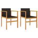 VidaXL Tuinstoelen 2 stuks Acaciahout, Polyrattan, Staal Zwart