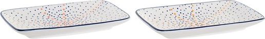 DKD Home Decor Snackdienblad Porselein (23 x 12 x 5 cm) (2 Stuks)