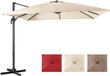COAST™ Parasol de terrasse en porte-à-faux - 3 réglages d'inclinaison - Rotation à 360° - 8 baleines robustes - Beige