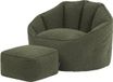 icon - Sirena Zitzak Fauteuil met Poef - Boucle - Olijfgroen
