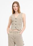 Ragwear Shafron Denim Dames Bodywarmer - crème - M