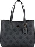 GUESS Meridian II Girlfriend Tote Bag Coal Logo donkergrijs