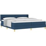 Prolenta Maison Exclusive - Boxspringbed met hoofdeinde, blauw, 200 x 200 cm, gestoffeerd