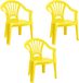 Trendoz Stoeltjes voor enfants - 3x - jaune - 50 cm - pour intérieur et extérieur - plastique