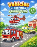 Vehicles in Operation Coloring Book: Easy Coloring Book for Kids Ages 3–5 with Fire Trucks, Police Cars, Construction Vehicles & More