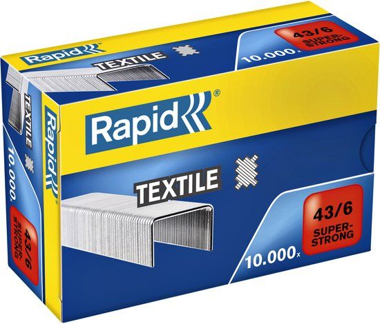 Rapid Nieten 43/6 Textiel Gegalvaniseerd Strong 10000 Stuks