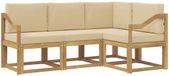 vidaXL Hoek loungeset Acaciahout Wit en Beige