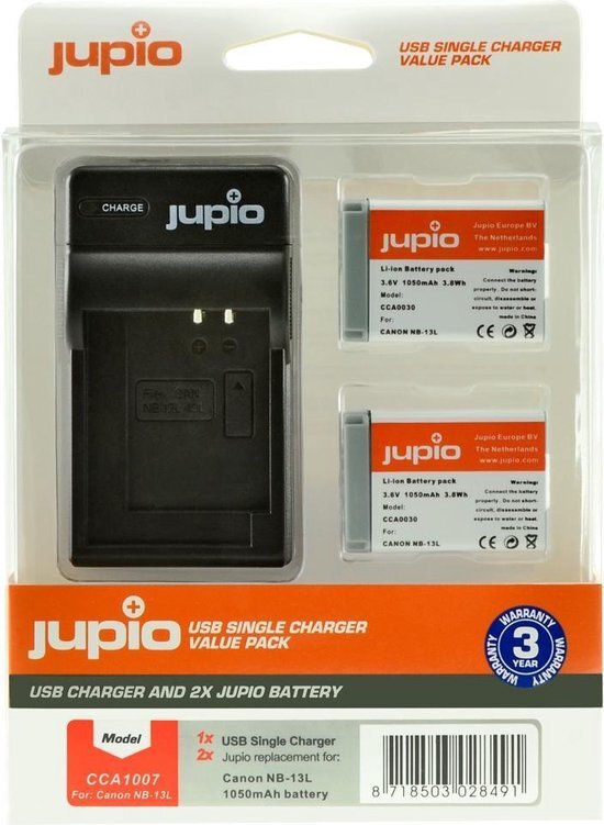 Jupio Canon NB-13L USB Single Charger Kit Merk